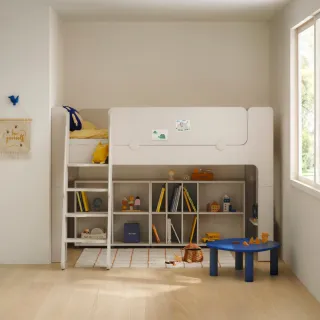 【iloom 怡倫家居】Cabin 兒童雙層床 爬梯床架組(雙層床 床架 單人床架 雙人床架 兒童床)