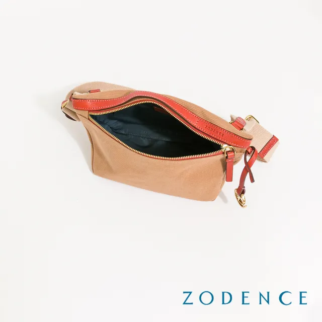 【ZODENCE 佐登司】ZODENCE SAFARI恆彩帆布寬底斜背包(駝)