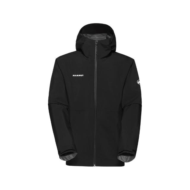 【Mammut 長毛象官方直營】Linard Light HS Hooded Jacket AF 輕量防風防水連帽外套 黑色 男款 #1010-31950