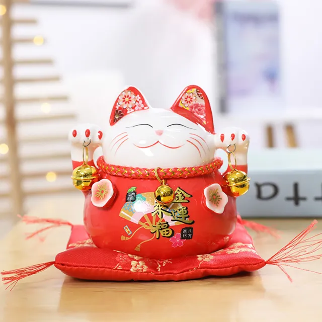 【三省堂】招財貓存錢筒 招財貓擺件 陶瓷存錢筒(創意禮品 開運擺飾 開業禮品 居家裝飾 招財貓 日式 撲滿)