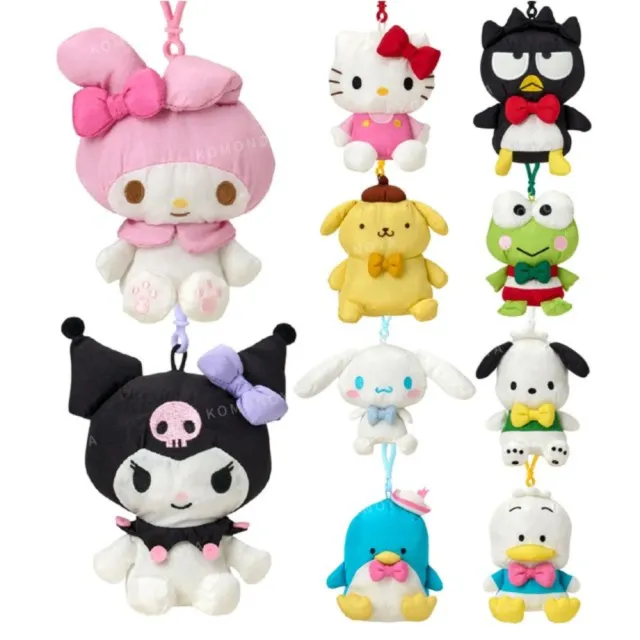 【小禮堂】雙11 Sanrio 三麗鷗 尼龍塔夫綢玩偶吊飾 經典款 Kitty 美樂蒂 布丁狗 酷洛米(平輸品)