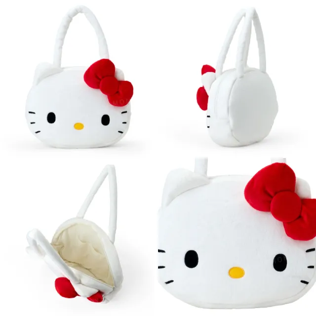【小禮堂】雙11 Sanrio 三麗鷗 絨毛造型大側背包 大臉 2025新生活 Kitty 美樂蒂 大耳狗 酷洛米( 