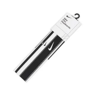 【NIKE 耐吉】頭帶 Flex Headbands 白 黑 矽膠止滑 防滑 運動頭帶 寬版 3入裝(N101193303-6OS)