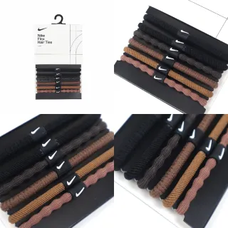 【NIKE 耐吉】髮圈 Flex Hair Ties 黑 棕 咖啡 髮帶 綁頭髮 6入裝(N100919420-5OS)