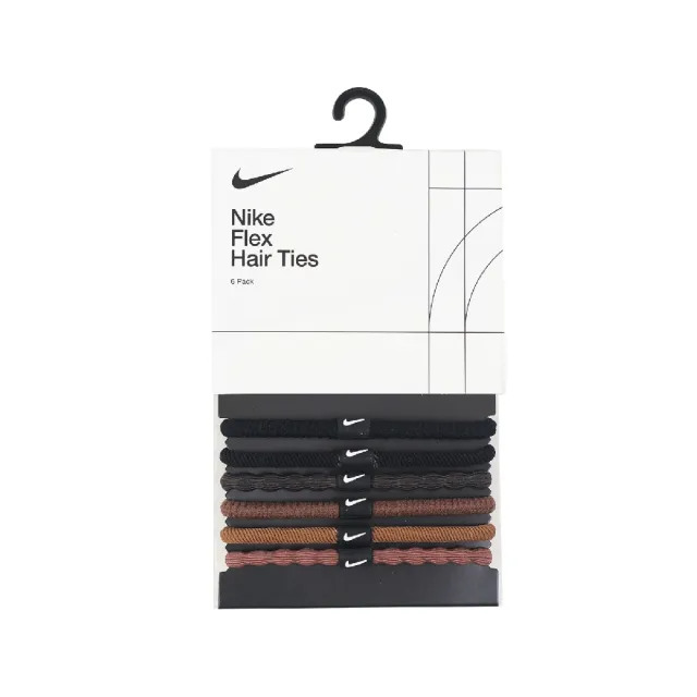 【NIKE 耐吉】髮圈 Flex Hair Ties 黑 棕 咖啡 髮帶 綁頭髮 6入裝(N100919420-5OS)