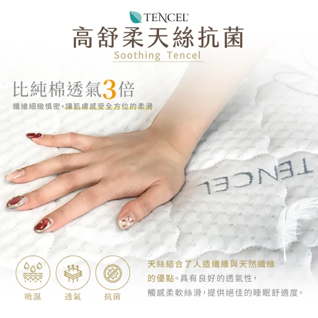 【IHouse】天絲防蟎護脊 冬夏兩用彈簧床墊(雙人5尺/偏硬)