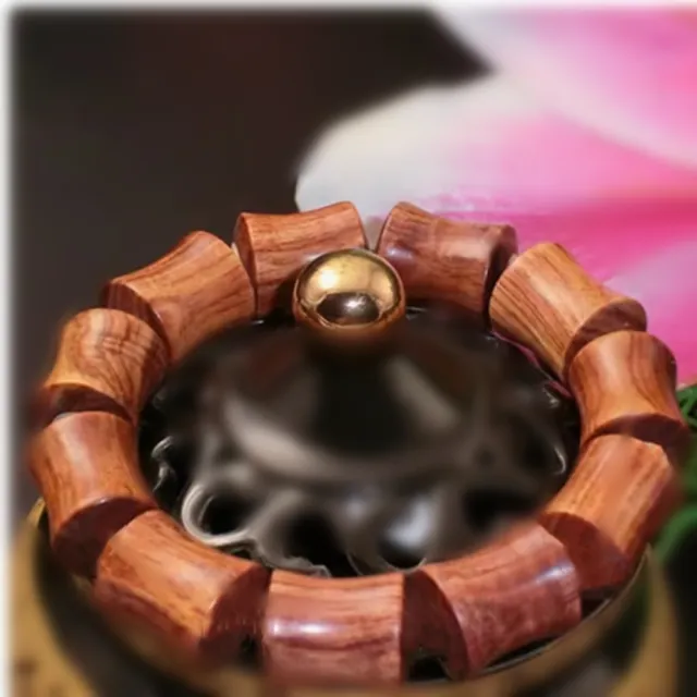 【八方開運】紫檀柳竹節珠手串手鍊(女款12mm11顆竹節珠款文玩木手鍊)