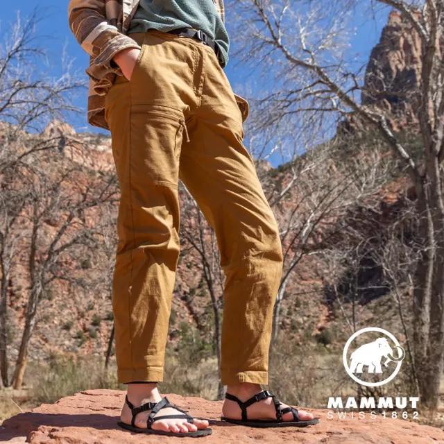 【Mammut 長毛象官方直營】Tamaro Pants Women 休閒機能棉麻長褲 黏土棕 女款 #1022-02570