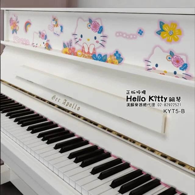 【正版日本製Hello kitty】KTY5B 夢幻白(全球限量 凱蒂貓 獨角獸 彩虹 花 珍藏必備 直立鋼琴 聲音飽滿)