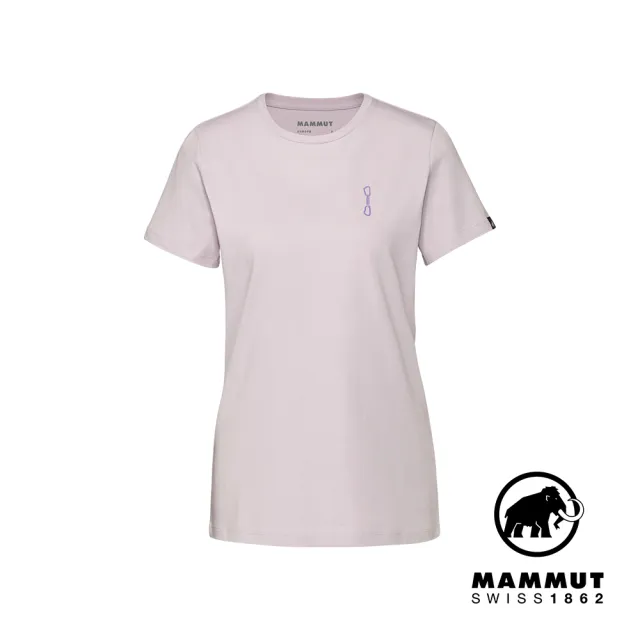 【Mammut 長毛象官方直營】Massone T-Shirt Women Quickdraw 有機棉舒適短袖上衣 女款 紫風輪 #1017-05232