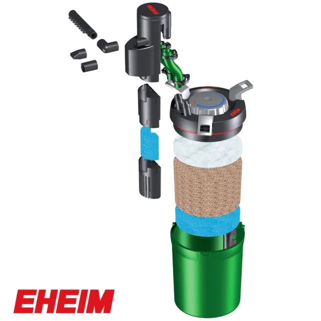 【EHEIM 伊罕】40型迷你小圓桶/小型外置過濾器/精巧外置式過濾桶/小圓筒(濾材升級版含石英石白餅藍餅)