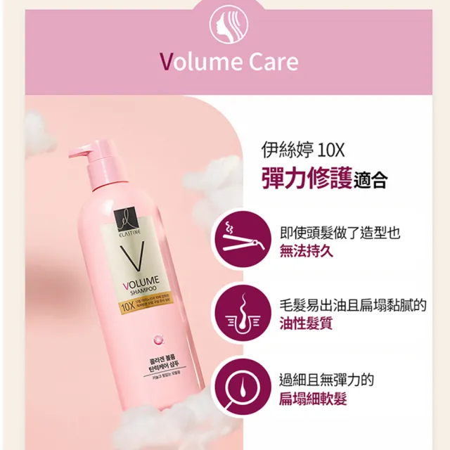 【ELASTINE】10倍修護洗髮/潤髮/護髮680ml(保濕修護/受損修護/彈力修護)