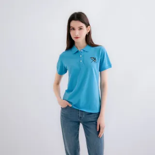 【Arnold Palmer 雨傘】女裝-雨傘格紋布繡POLO衫(藍色)