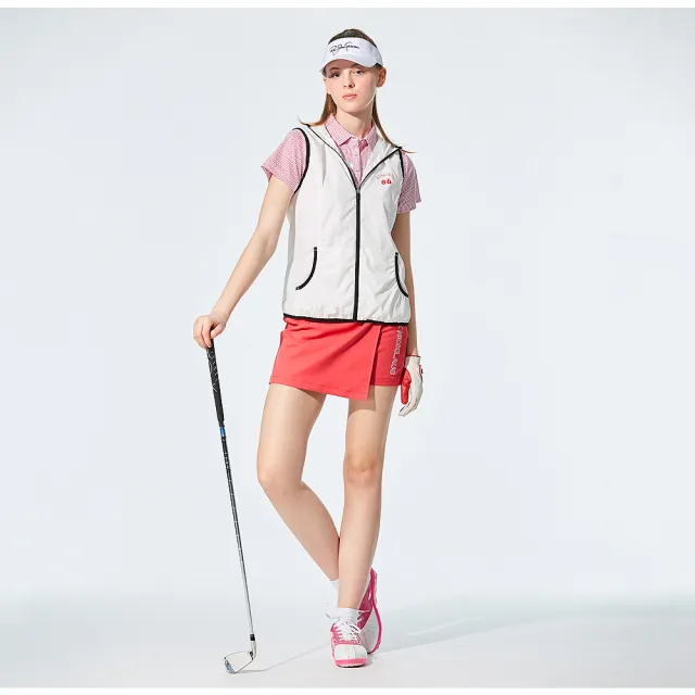 【Jack Nicklaus 金熊】GOLF女款防潑水抗UV休閒薄背心(白色)