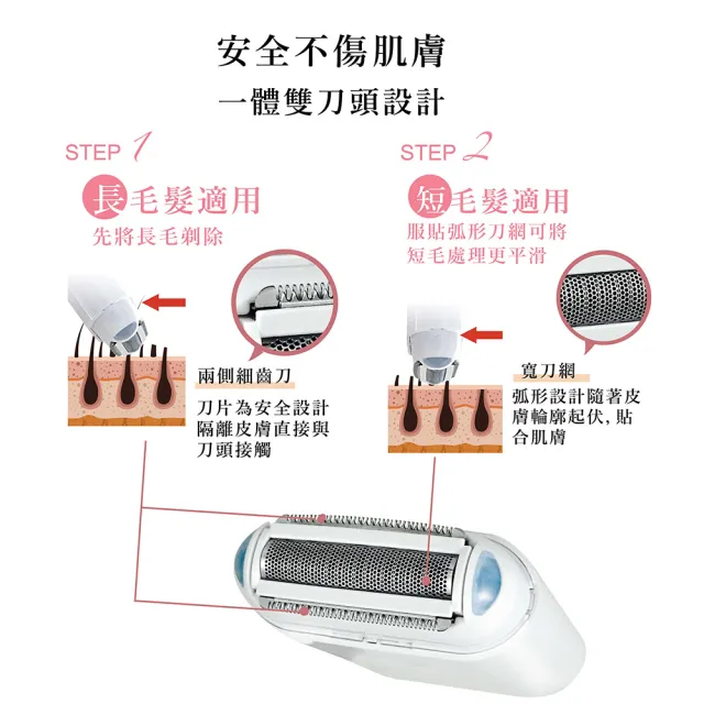 【Ms.elec 米嬉樂】光滑美肌除毛儀 HR-007(無痛除毛/電動除毛機/輕巧/全機防水)