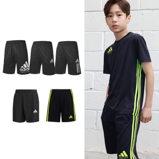 【adidas 愛迪達】KID SPORT SHORTS兒童運動彈性透氣五分褲-兩件組(短褲 大童 小學 涼感 快乾 吸濕)