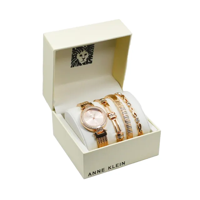 【ANNE KLEIN】母親節 送禮 時尚造型閃耀手錶x手鍊禮盒組(多款可選)