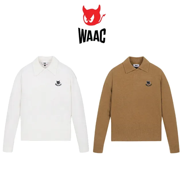 【WAAC】SLOGAN COLLAR SWEATER 女士 翻領長袖上衣(兩色任選)