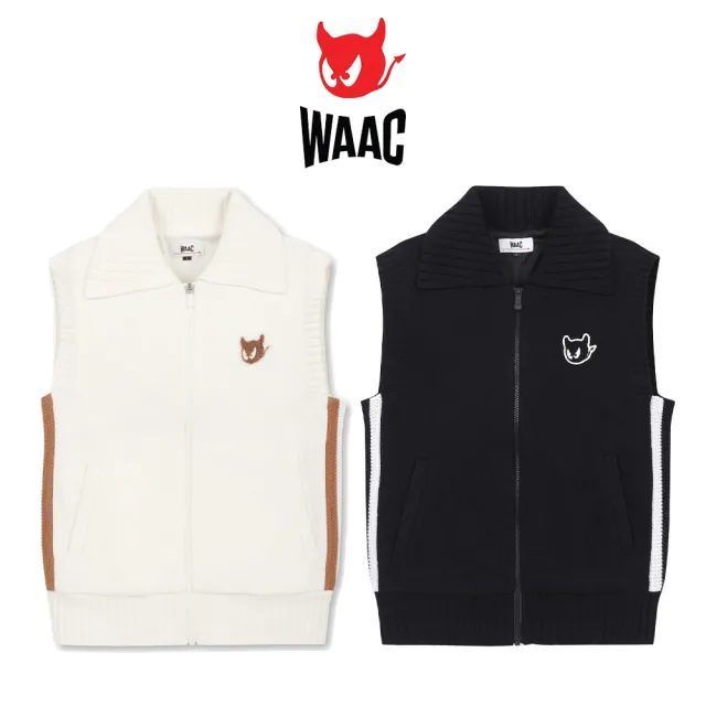 【WAAC】FULL ZIP-UP KNIT VEST 女士 針織拉鍊背心(兩色任選)