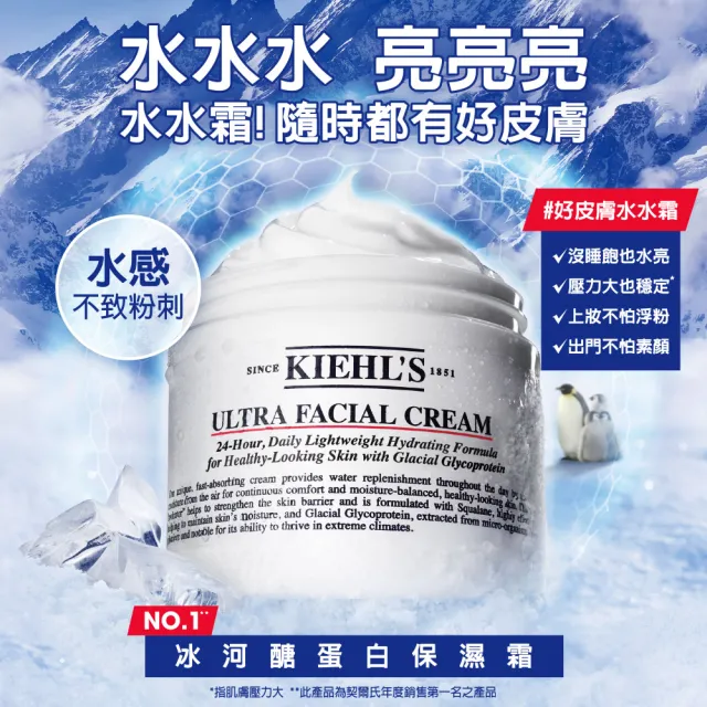 【Kiehl’s 契爾氏】官方直營 冰河醣蛋白舒敏修護保濕霜28ml(Kiehl’s/28ml/新配方升級)