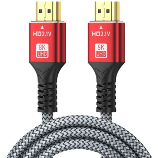 【IS】HDMI-L2 8K/60Hz UHD高畫質動態HDR雙頭HDMI 2.1版影像傳輸轉接線 1.5m(Switch/PS5/Xbox轉螢幕投影機)