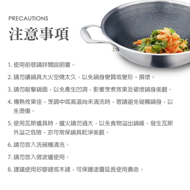 【PERFECT 理想】鈦晶316不銹鋼蜂巢式不沾炒鍋30cm附蓋+煎匙 台灣製造(不挑爐具 蜂窩式 不沾鍋)