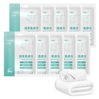 【JHS】SGS檢驗合格 10+10入組 旅享柔膚巾 加厚毛巾浴巾組(一次性浴巾 拋棄式浴巾 旅行毛巾)