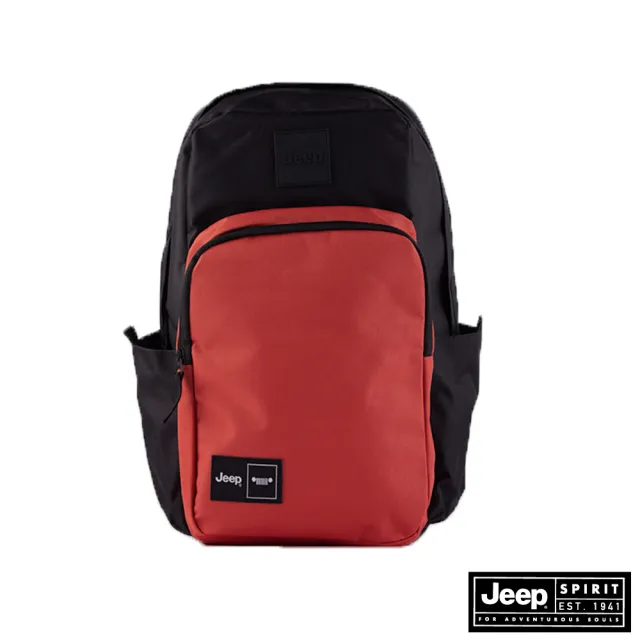 【JEEP】多功能品牌LOGO後背包(黑橘色)