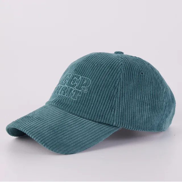 【JEEP】燈心絨刺繡LOGO棒球帽(藍綠色)