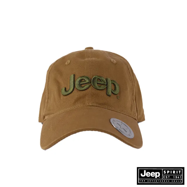 【JEEP】帥氣造型金屬標LOGO棒球帽(土黃色)