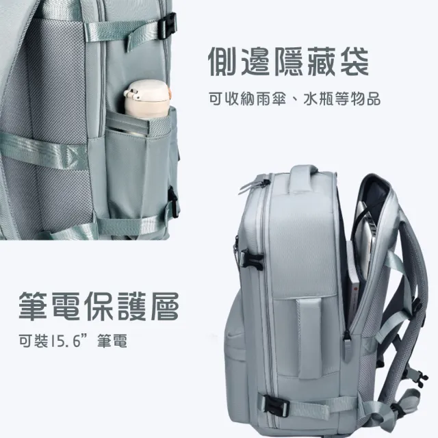 【BONum 博紐】雙11 行旅者大容量筆電後背包附鞋袋(鞋袋 全開口 出差 旅行 登機箱固定)