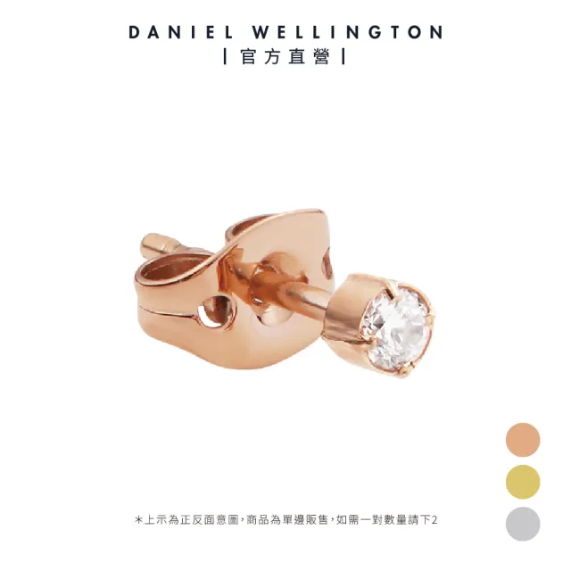 【Daniel Wellington】Micro Crystal 微型水晶圓形耳環-單入(三色任選)
