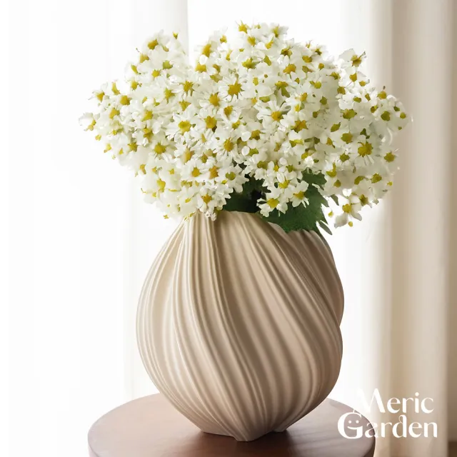 【Meric Garden】法式洛可可暮光曲則陶瓷花瓶/裝飾花瓶/桌面擺飾(花藝花器 插花裝飾品 造型花瓶)