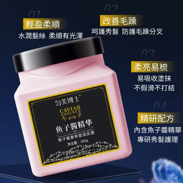 【iBloom】勻美博士水凝臻護精華髮膜 300g 燕窩/魚子醬-3入組(保濕 修護 補水 分叉 毛躁 受損)
