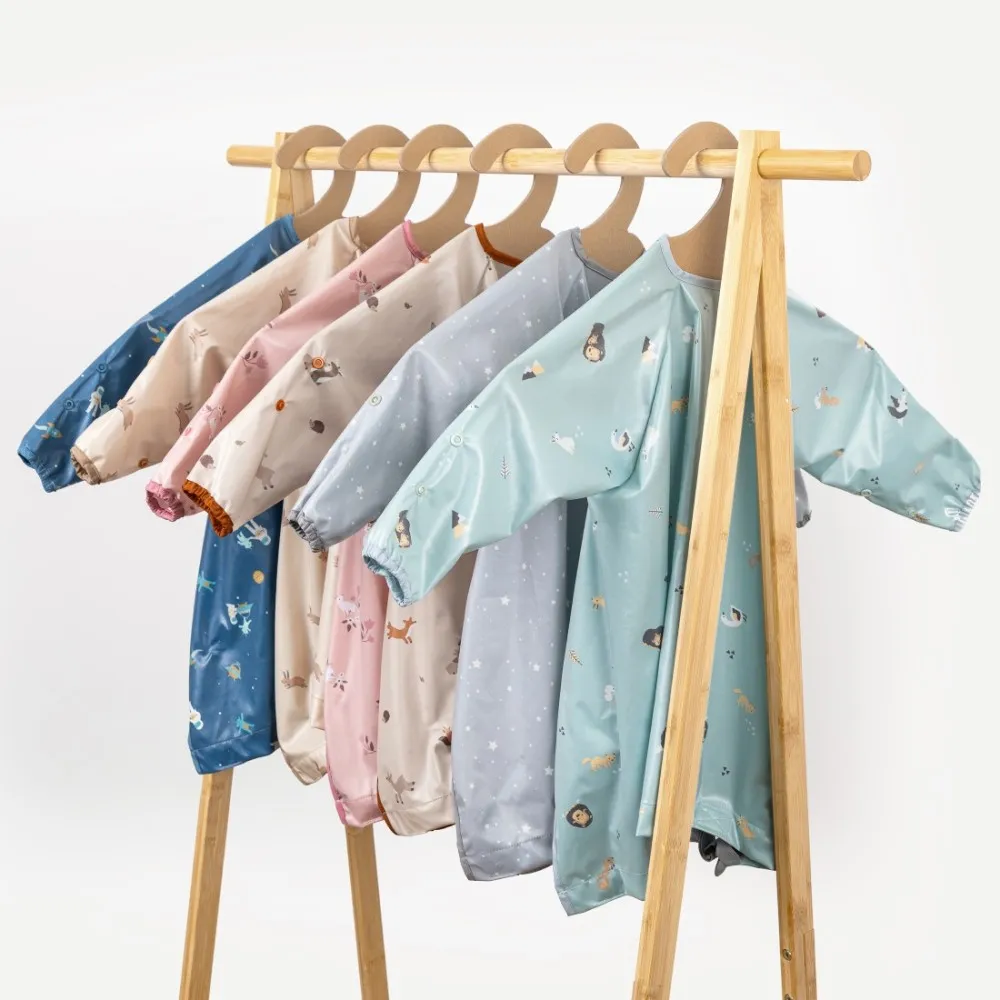 【英國BiBADO】防水嬰兒圍兜 長袖款 吃飯圍兜 防髒耐污(多款可選 副食品 自主進食 畫畫衣)