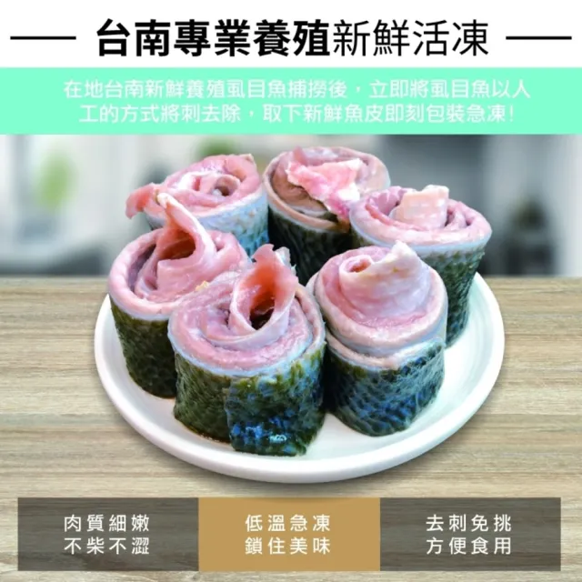 【三頓飯】台南無刺虱目魚皮(5包_300g/包)