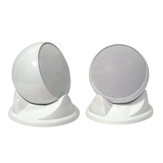 【KARMEN】V-35 桌放型衛星磁吸式喇叭(圓球造型環繞喇叭黑白色擇一/一對)