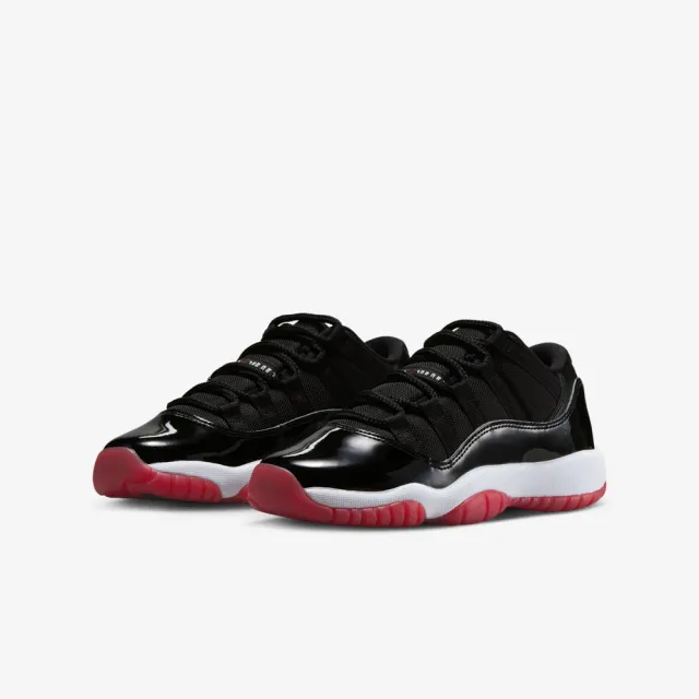 【NIKE 耐吉】休閒鞋 Air Jordan 11 Low Bred GS 2025 經典回歸 黑白紅 女鞋 大童 FV5121-006