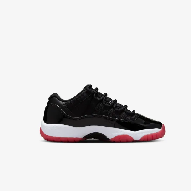 【NIKE 耐吉】休閒鞋 Air Jordan 11 Low Bred GS 2025 經典回歸 黑白紅 女鞋 大童 FV5121-006
