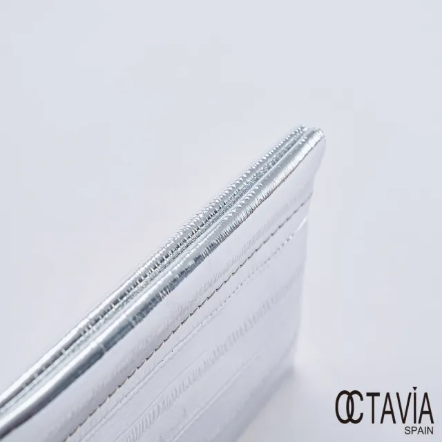 【OCTAVIA 8】雙11 超魅力金屬時尚彈壓多用途短夾零錢包 十足銀(零錢包 萬用小包)