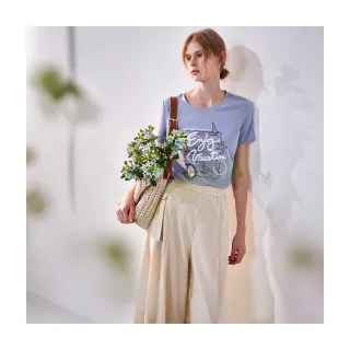 【Diffa】穿帶裙襬剪裁鬆緊腰寬褲裙-女