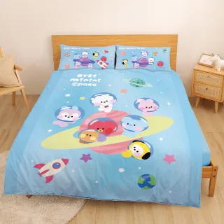 【戀家小舖】MIT卡通正版授權磨毛雙人四季被-太空漫遊-BT25宇宙明星(182x 212cm)