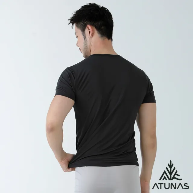 【ATUNAS 歐都納】男款零著感抑菌抗臭涼感短袖內著衣(A1UCGZ01M黑/輕薄貼身/透氣乾爽/吸濕排汗)