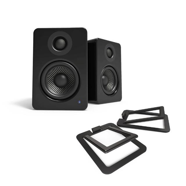 【Kanto】YU2立體聲書架喇叭+S2喇叭腳架(黑白限定款)
