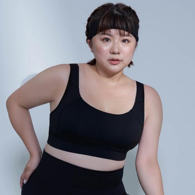 【EASY SHOP】RUN-輕呼吸大罩杯無鋼圈涼感運動內衣(顯瘦黑)