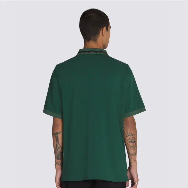 【VANS】官方旗艦 Skate Mesh 綠色短袖POLO衫