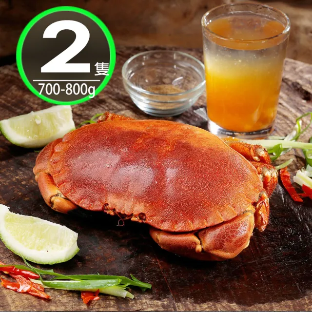 【華得水產】英國野生爆卵麵包蟹2隻(700-800g/隻)