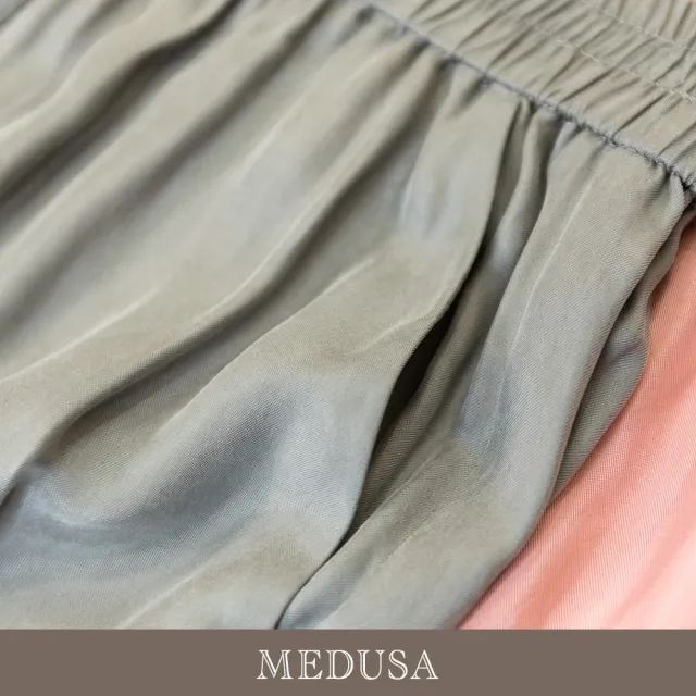 【MEDUSA 曼度莎】現貨-輕盈絲感鬆緊休閒寬褲 - 2色（M-XL）｜女休閒長褲 寬褲 夏季穿搭(601-5040B)