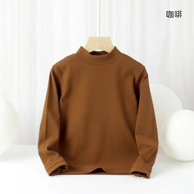 【橘魔法】大童 高質感素色中高領內搭衣(長袖上衣 中性款 男童 女童 兒童 童裝 中童)