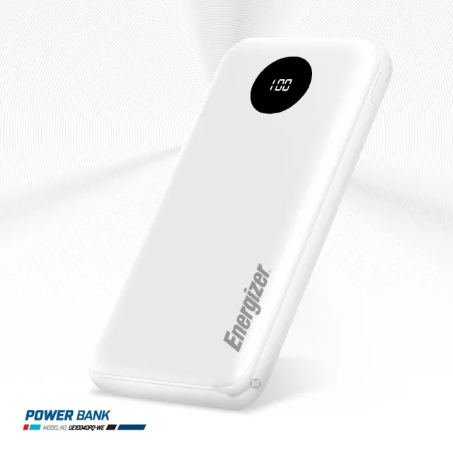 【Energizer 勁量】勁能充 迅閃 UE10040PQ 22.5W 快充行動電源 10000mAh(37Wh可上飛機 多重電路防護)